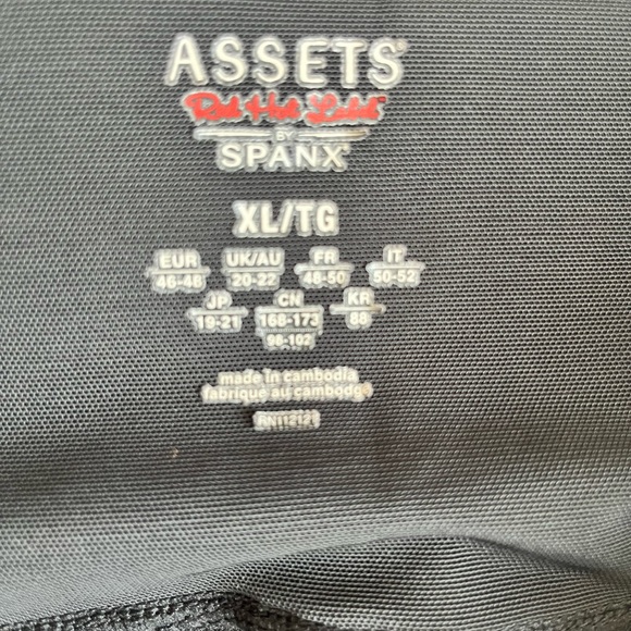 Spanx assets black legging with faux leather stripe size xl item 07-05 - Picture 7 of 12